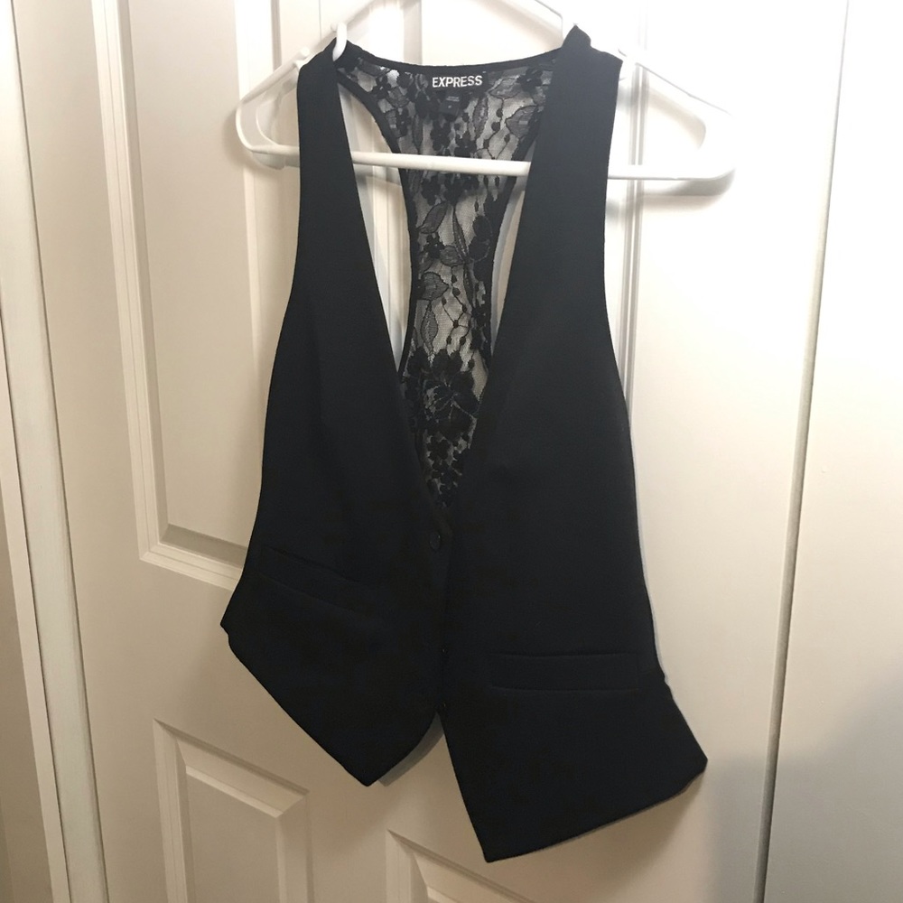 Express Black lace vest 6
